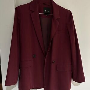 Madewell drapeweave caldwell double-breasted blazer